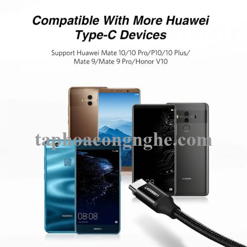 Ugreen 50566 0.5M 5A Cáp dữ liệu USB Type-C sang USB 2.0 màu đen US279 30050566